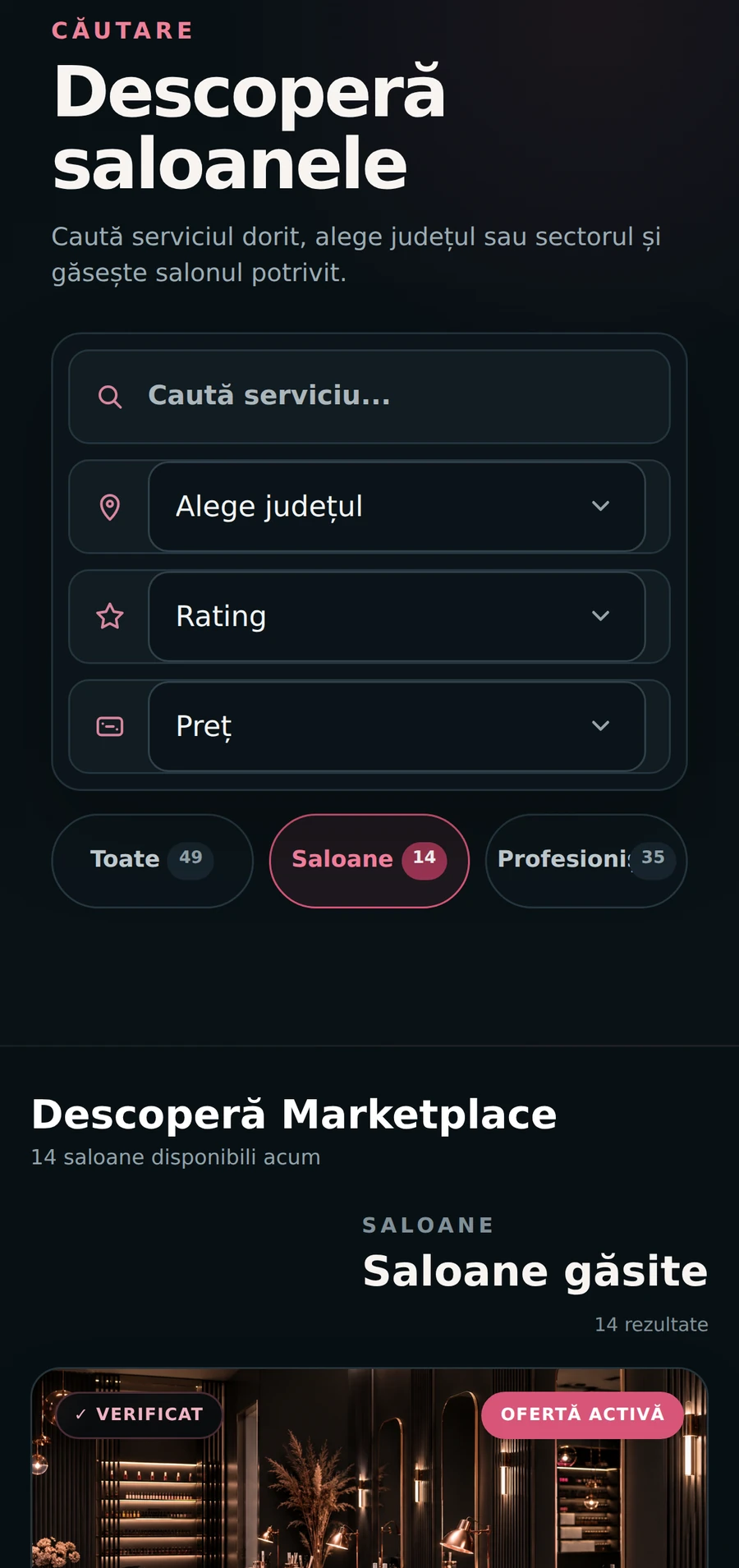 Mexora pe telefon: căutare de saloane și rezervare online